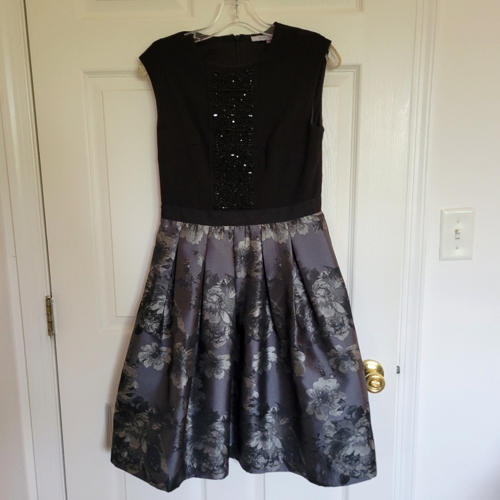 Black and silver floral dress